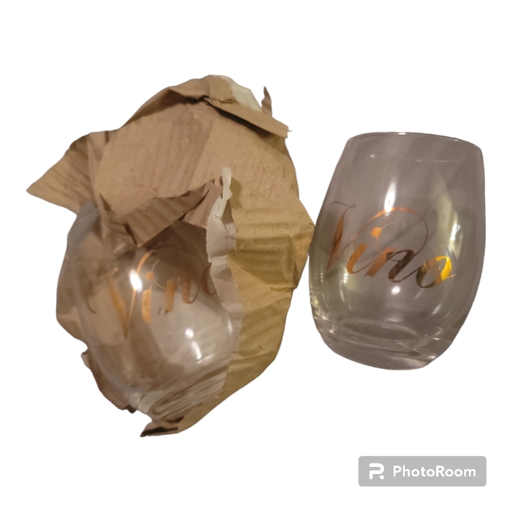 Shiraleah stemless wine glasses set of 2 NWOT